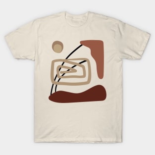 Minimal Modern  Abstract Shapes  Warm Tones  Design T-Shirt